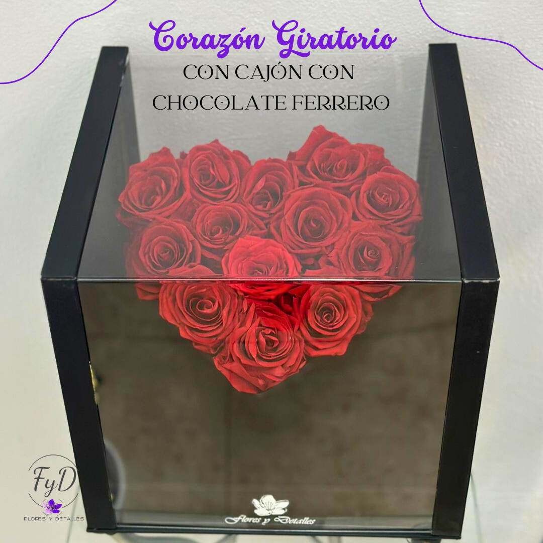 Corazón Giratorio - Rosas Eternas