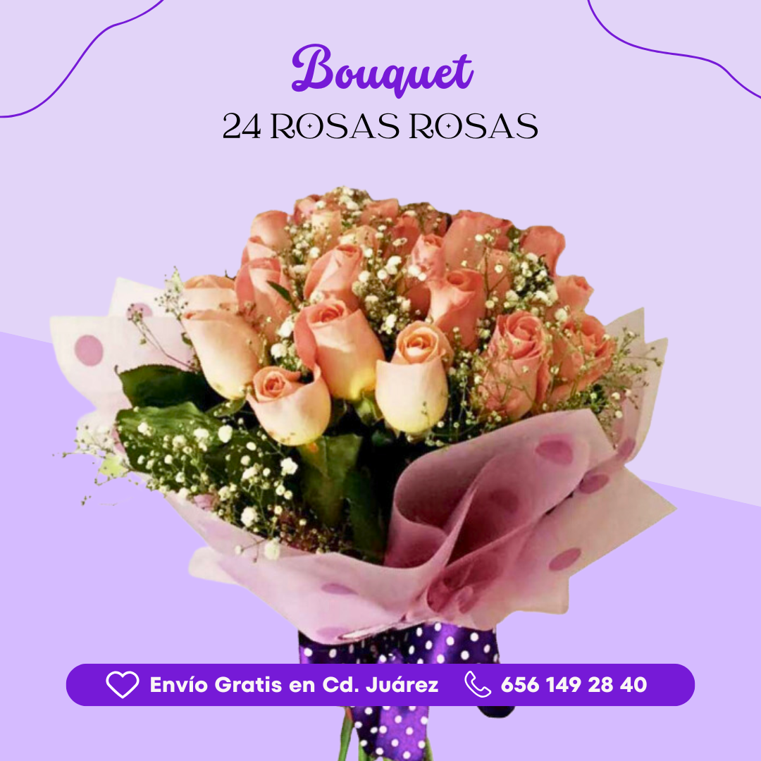 Bouquet 24 Rosas Rosas