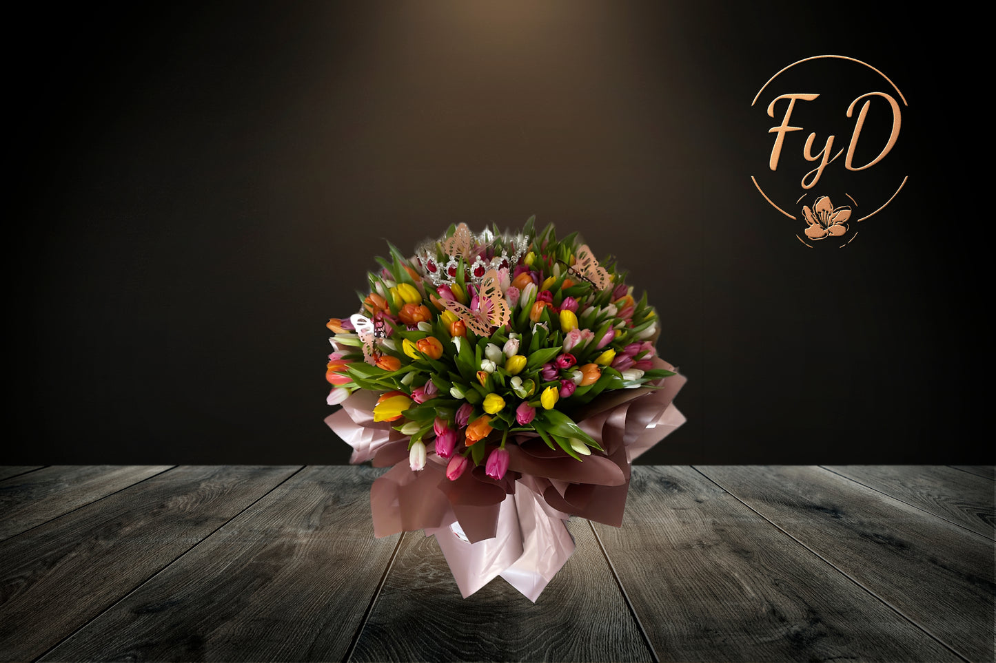 Ramo buchon de 200 tulipanes