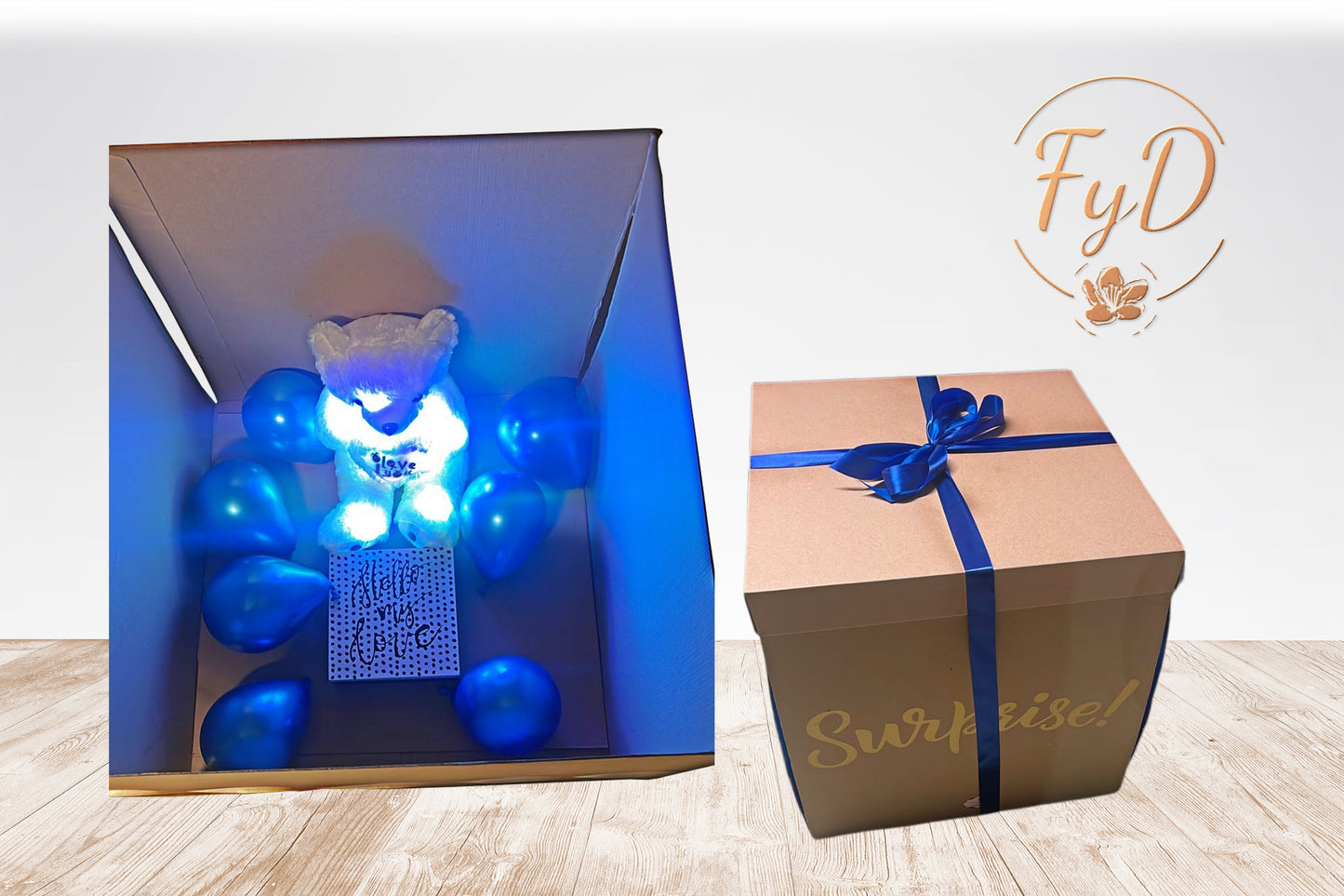 Caja sorpresa con globos