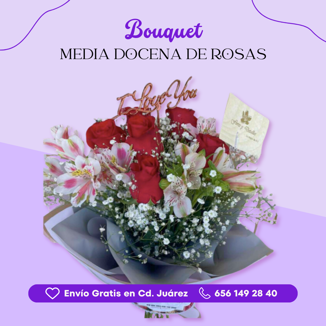 Bouquet Media Docena de Rosas