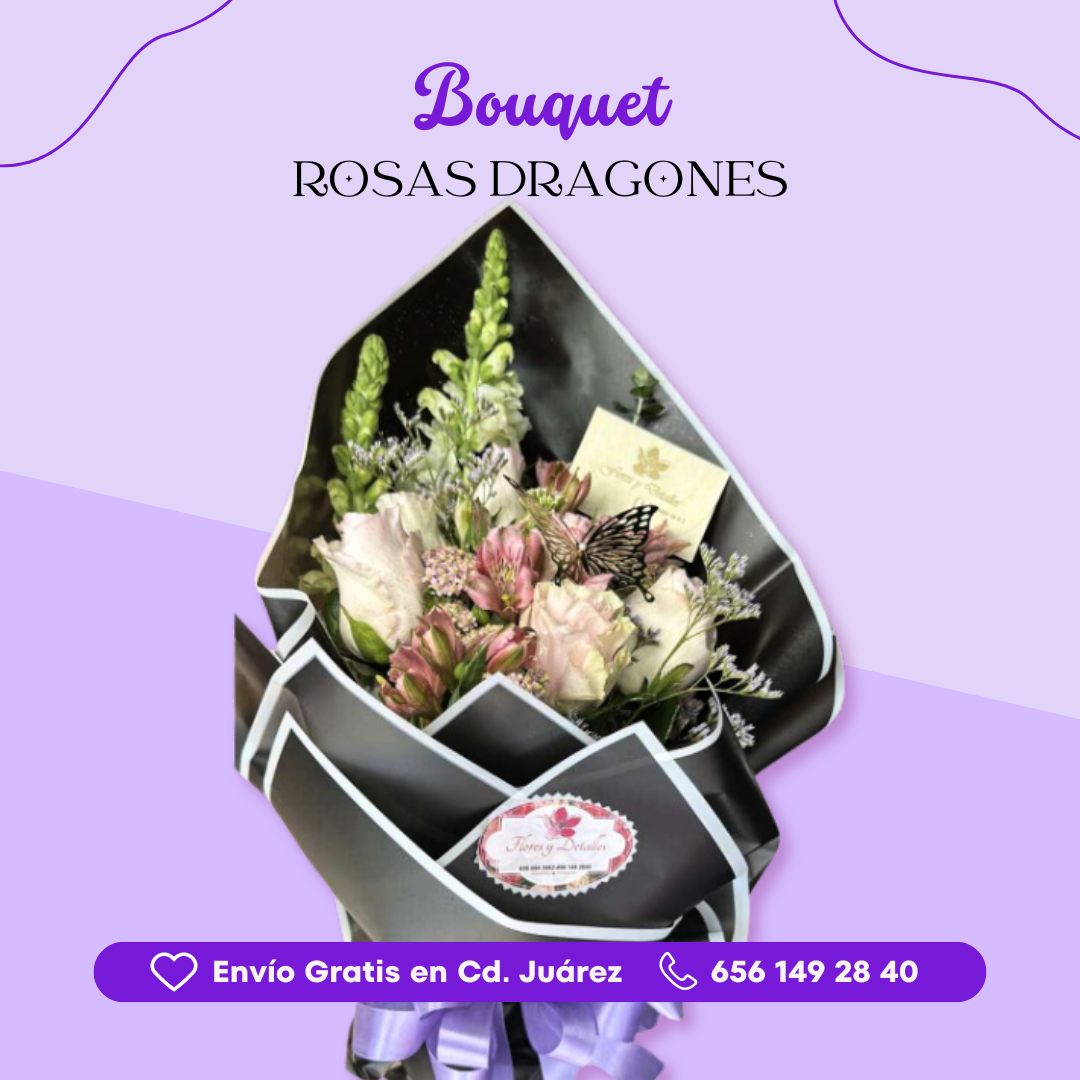 Bouquet Rosas y Dragones