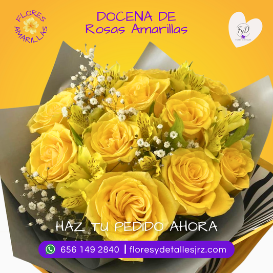 Docena Rosas Amarillas