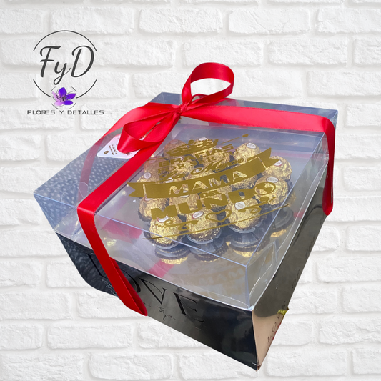 Caja personalizada  de Ferrero con 18 chocolates y una frase