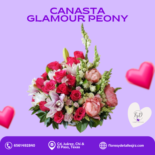 Canasta Glamour Peony