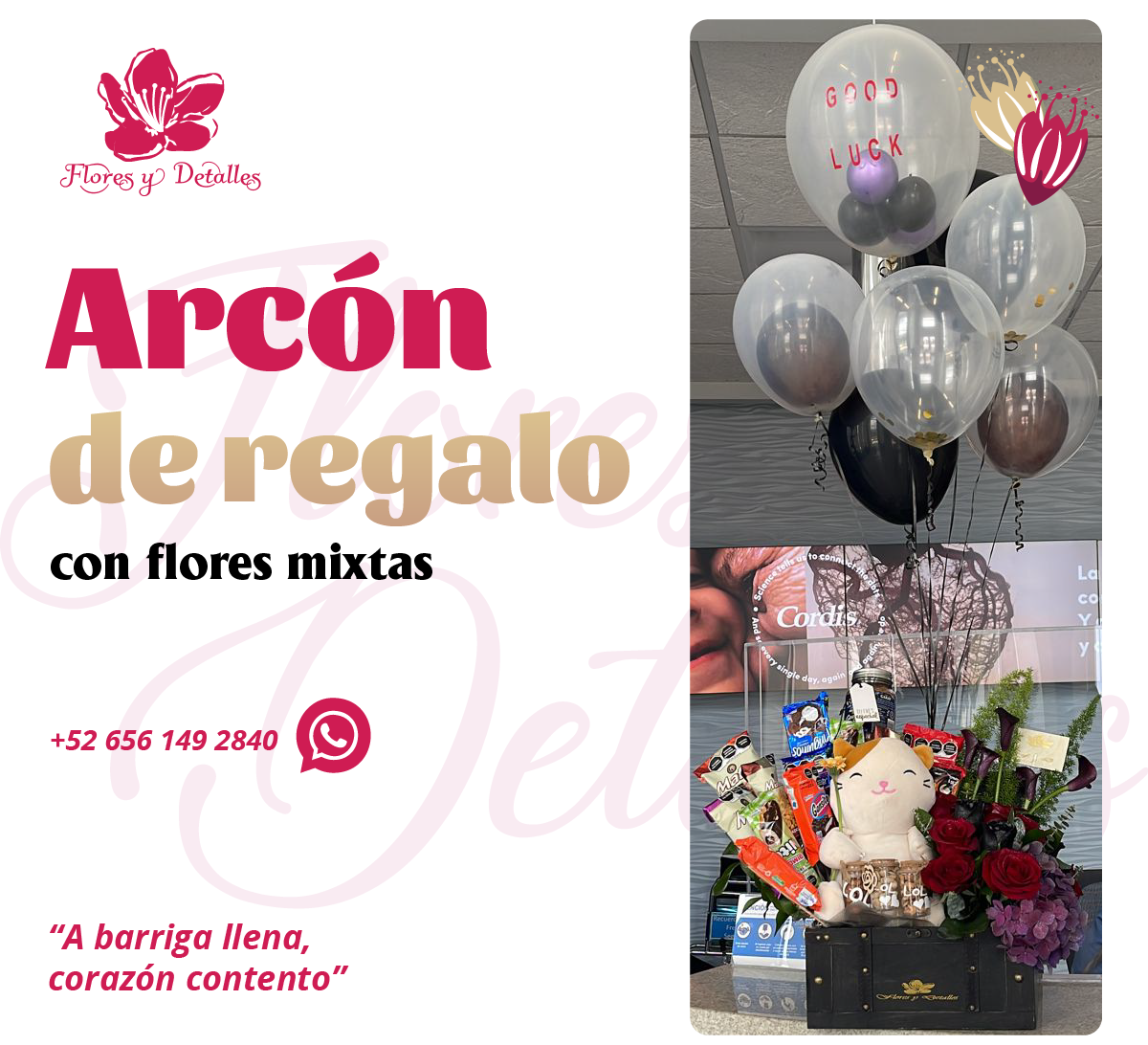 Arcón de regalo con flores mixtas